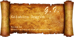 Golobics Ingrid névjegykártya